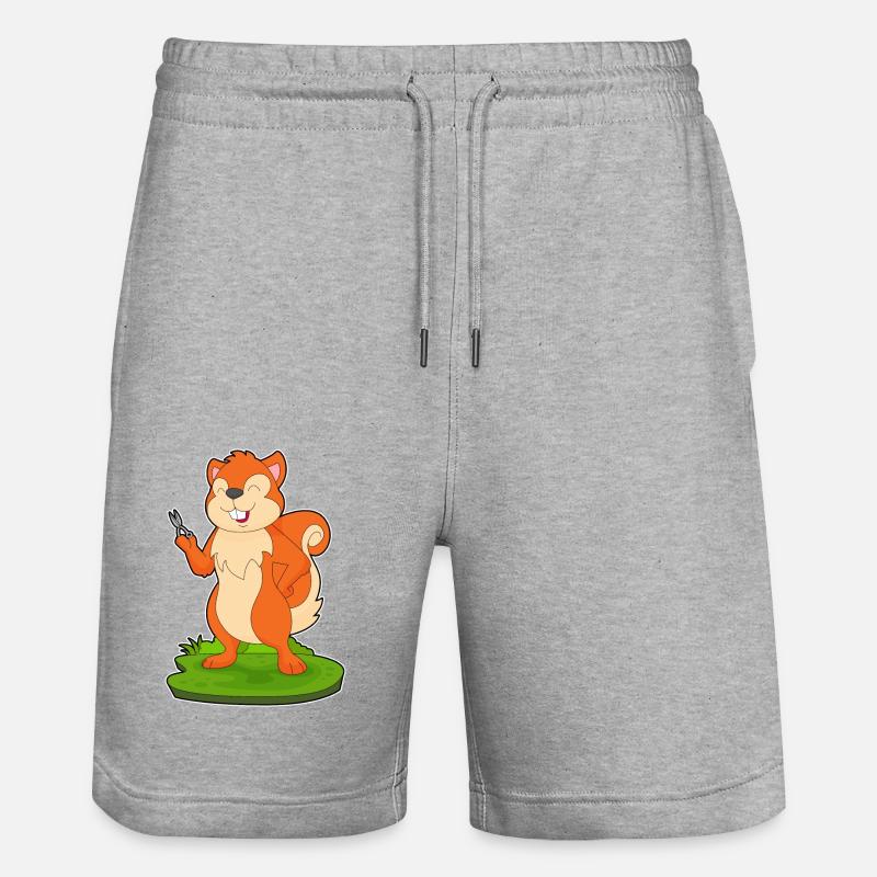 Écureuil Coiffeur Ciseaux - Short de jogging bio TRAINER Stanley/Stella unisexe - gris chiné