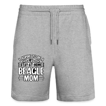 I aspire to be a stay at home Beagle Mom - Stanley/Stella Trainer Unisex Organic Jogging Shorts - heather grey - Front - Nik (191cm) & Marisol (170cm)