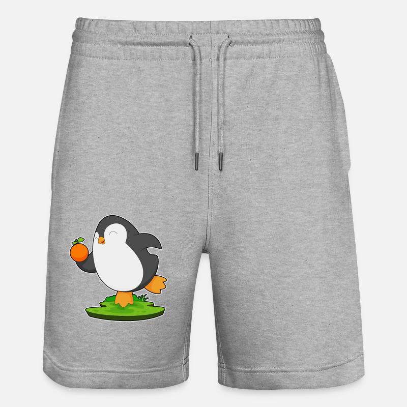 Pingouin Orange Fruit - Short de jogging bio TRAINER Stanley/Stella unisexe - gris chiné