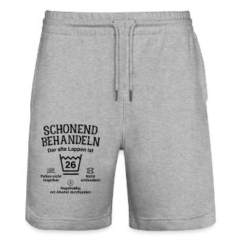 26. Geburtstag Schonend Behandeln Alte Lappen 26 - Stanley/Stella Unisex Bio Joggingshorts Trainer  - Grau meliert - Vorne - Nik (191cm) & Marisol (170cm)