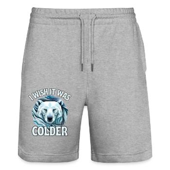 Sollte kälter sein - Stanley/Stella Unisex Bio Joggingshorts Trainer  - Grau meliert - Vorne - Nik (191cm) & Marisol (170cm)