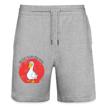 Time to goose things up - Stanley/Stella Trainer Unisex Organic Jogging Shorts - heather grey - Front - Nik (191cm) & Marisol (170cm)