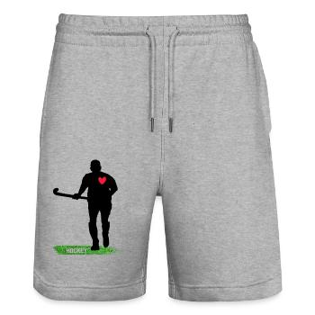Hockey Field Hockey Hockey Player Hockey Team - Stanley/Stella Trainer Unisex Organic Jogging Shorts - heather grey - Front - Nik (191cm) & Marisol (170cm)