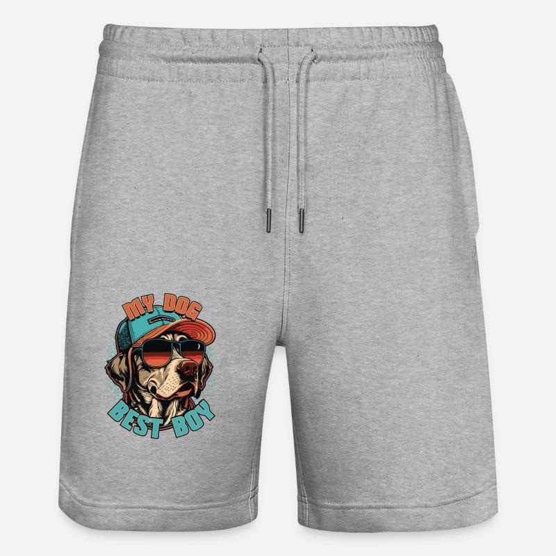 Chien Labrador - Short de jogging bio TRAINER Stanley/Stella unisexe - gris chiné