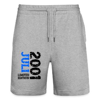 2001 Juli Limited Edition Geburtstag Geschenk - Stanley/Stella Unisex Bio Joggingshorts Trainer  - Grau meliert - Vorne - Nik (191cm) & Marisol (170cm)