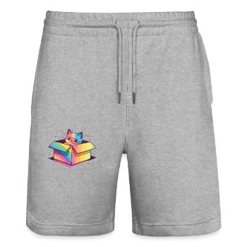 Transgender Cat Lover Cool Rainbow Lesbian Gay Pun - Short de jogging bio TRAINER Stanley/Stella unisexe - gris chiné - Devant - Nik (191cm) & Marisol (170cm)
