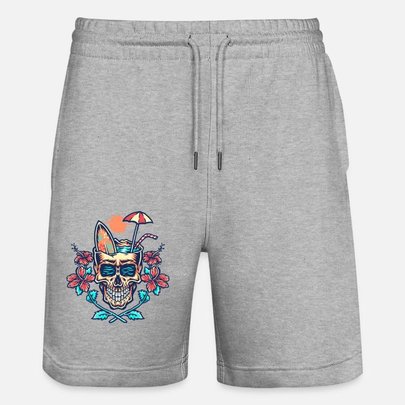 Plage d’été Skull - Short de jogging bio TRAINER Stanley/Stella unisexe - gris chiné