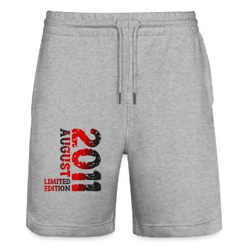 2011 August Limited Edition 12. Geburtstag Outfit - Stanley/Stella Unisex Bio Joggingshorts Trainer  - Grau meliert - Vorne - Nik (191cm) & Marisol (170cm)