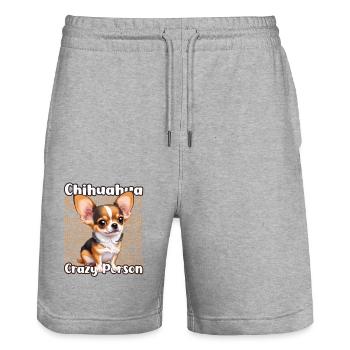Chihuahua Crazy Person - Stanley/Stella Unisex Bio Joggingshorts Trainer  - Grau meliert - Vorne - Nik (191cm) & Marisol (170cm)