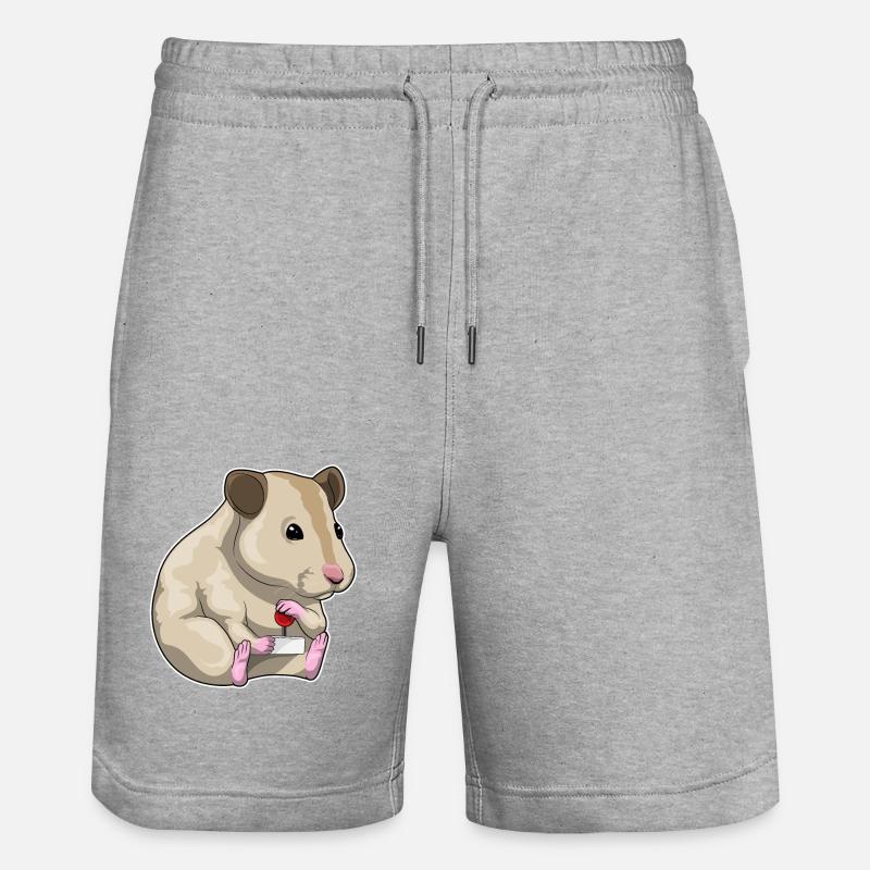 Hamster Gamer Controller - Stanley/Stella Unisex Bio Joggingshorts Trainer  - Grau meliert