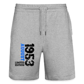 1953 August Limited Edition 70. Geburtstag Outfit - Stanley/Stella Unisex Bio Joggingshorts Trainer  - Grau meliert - Vorne - Nik (191cm) & Marisol (170cm)