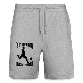 Fußballmannschaft Fußballdesign Fußballspieler - Stanley/Stella Unisex Bio Joggingshorts Trainer  - Grau meliert - Vorne - Nik (191cm) & Marisol (170cm)
