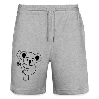 koala - Short de jogging bio TRAINER Stanley/Stella unisexe - gris chiné - Devant - Nik (191cm) & Marisol (170cm)