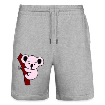 koala - Short de jogging bio TRAINER Stanley/Stella unisexe - gris chiné - Devant - Nik (191cm) & Marisol (170cm)