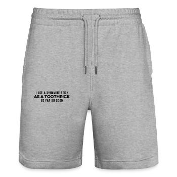 J’utilise un bâton de dynamite comme cure-dent Relax Cool - Short de jogging bio TRAINER Stanley/Stella unisexe - gris chiné - Devant - Nik (191cm) & Marisol (170cm)