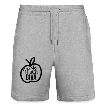 Math Diva, For all divas who love math - Stanley/Stella Trainer Unisex Organic Jogging Shorts - heather grey - Front - Nik (191cm) & Marisol (170cm)