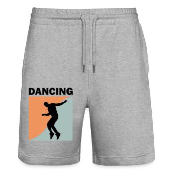 Dancing Dance Music - Stanley/Stella Trainer Unisex Organic Jogging Shorts - heather grey - Front - Nik (191cm) & Marisol (170cm)