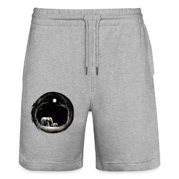 Elphant Mama Frauen - Stanley/Stella Unisex Bio Joggingshorts Trainer  - Grau meliert - Vorne - Nik (191cm) & Marisol (170cm)