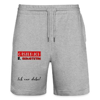 5 Geburtstag Geschenk Mädchen Jungen Gästebuch - Stanley/Stella Unisex Bio Joggingshorts Trainer  - Grau meliert - Vorne - Nik (191cm) & Marisol (170cm)