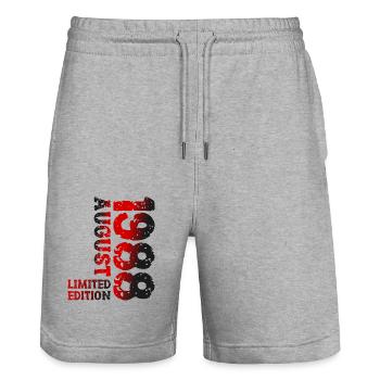 1988 August Limited Edition 35. Geburtstag Outfit - Stanley/Stella Unisex Bio Joggingshorts Trainer  - Grau meliert - Vorne - Nik (191cm) & Marisol (170cm)