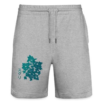 Pflanze Johannesbeeren - Stanley/Stella Unisex Bio Joggingshorts Trainer  - Grau meliert - Vorne - Nik (191cm) & Marisol (170cm)