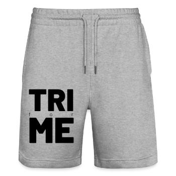 TRI for ME - Stanley/Stella Trainer Unisex Organic Jogging Shorts - heather grey - Front - Nik (191cm) & Marisol (170cm)
