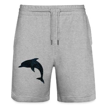 Niedlicher Delphin Cute Dolphin - Stanley/Stella Trainer Unisex Organic Jogging Shorts - heather grey - Front - Nik (191cm) & Marisol (170cm)