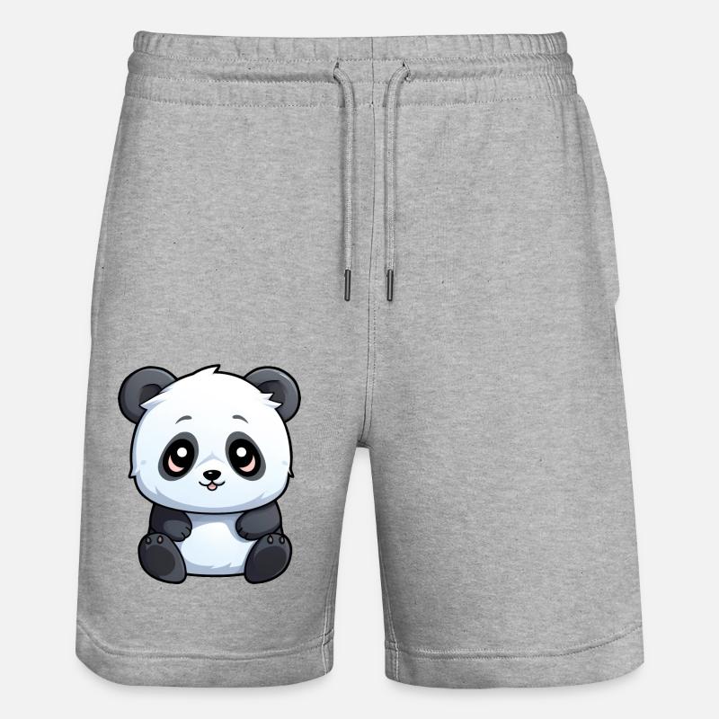 Panda mignon - Short de jogging bio TRAINER Stanley/Stella unisexe - gris chiné