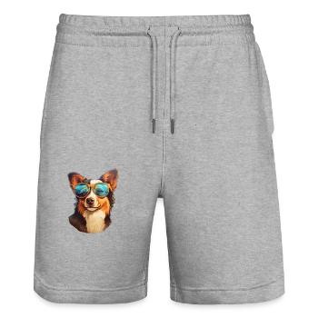 Dog Sunglasses - Stanley/Stella Trainer Unisex Organic Jogging Shorts - heather grey - Front - Nik (191cm) & Marisol (170cm)