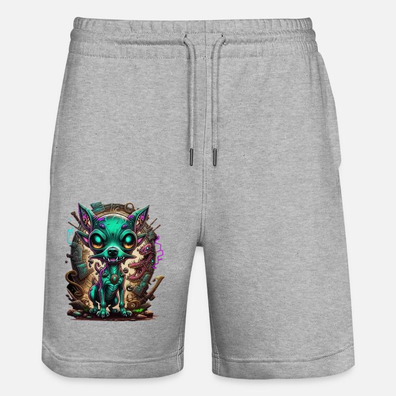Chien extraterrestre - Short de jogging bio TRAINER Stanley/Stella unisexe - gris chiné