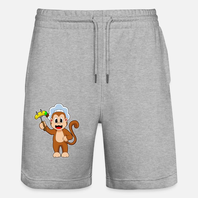 Monkey Cook Banane - Short de jogging bio TRAINER Stanley/Stella unisexe - gris chiné