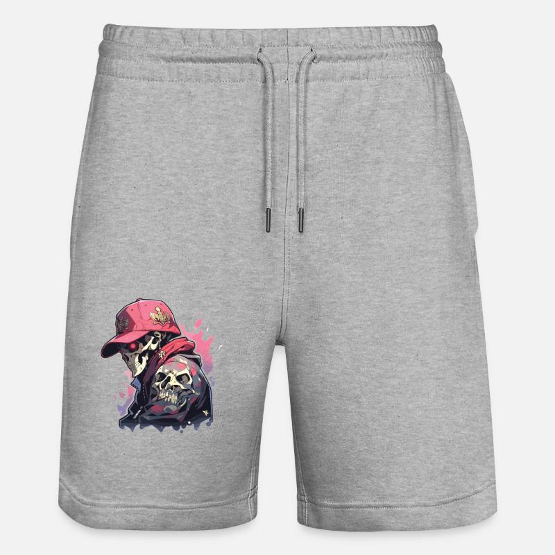 Crâne - Short de jogging bio TRAINER Stanley/Stella unisexe - gris chiné