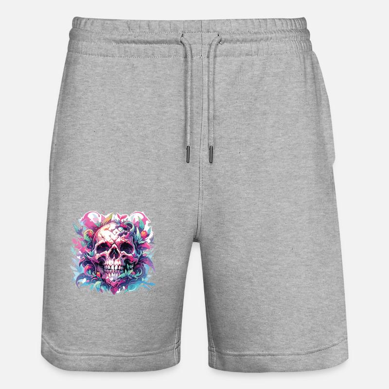 Crâne - Short de jogging bio TRAINER Stanley/Stella unisexe - gris chiné