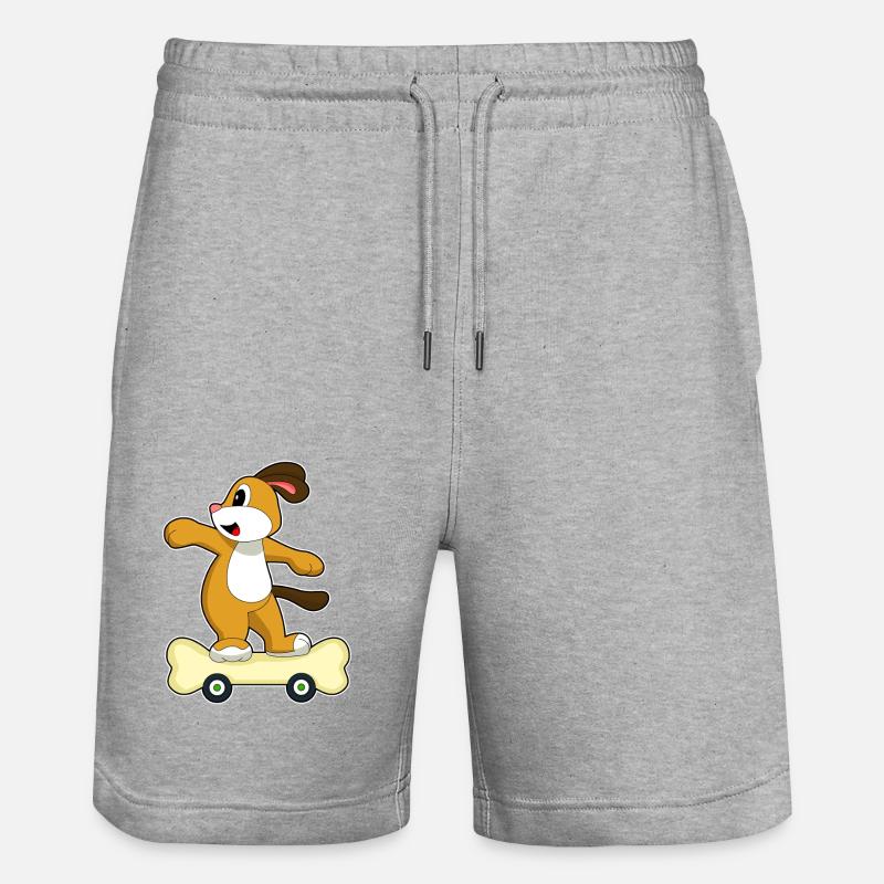Dog Bone Skater Skateboard - Short de jogging bio TRAINER Stanley/Stella unisexe - gris chiné
