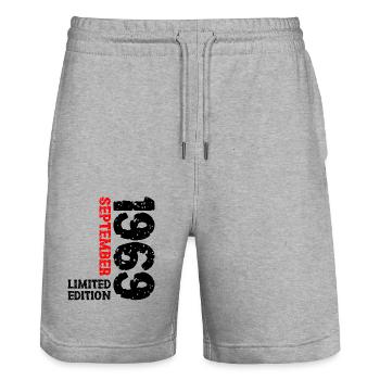 1969 Septembre Édition Limitée 54th Birthday Deco - Short de jogging bio TRAINER Stanley/Stella unisexe - gris chiné - Devant - Nik (191cm) & Marisol (170cm)