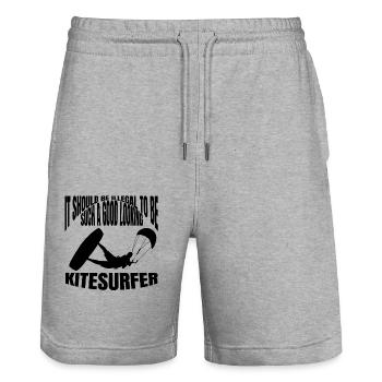 Kitesurfer Windsurfer Kitesurfing Windsurfing - Stanley/Stella Unisex Bio Joggingshorts Trainer  - Grau meliert - Vorne - Nik (191cm) & Marisol (170cm)