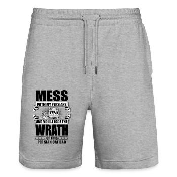 Persian Cat Cat Lover Cat Owner Persian Longhair C - Stanley/Stella Trainer Unisex Organic Jogging Shorts - heather grey - Front - Nik (191cm) & Marisol (170cm)