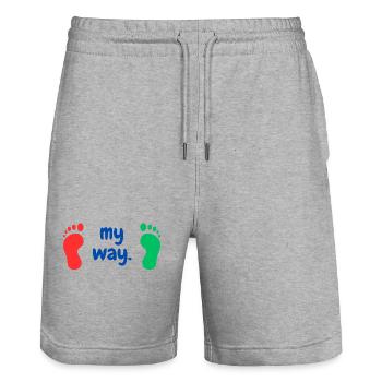 My Way 2 - Stanley/Stella Unisex Bio Joggingshorts Trainer  - Grau meliert - Vorne - Nik (191cm) & Marisol (170cm)
