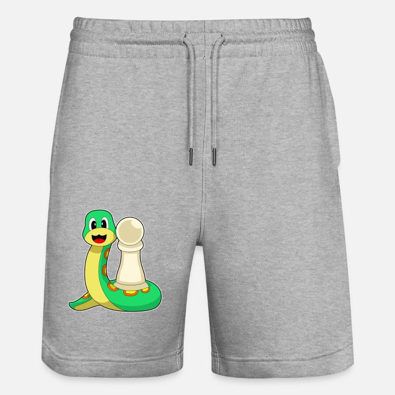 Schachfigur Bauer Schlange Schach - Stanley/Stella Unisex Bio Joggingshorts Trainer  - Grau meliert