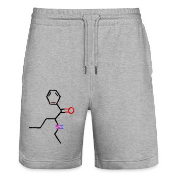 Woman happy with tattoo and gift. - Stanley/Stella Trainer Unisex Organic Jogging Shorts - heather grey - Front - Nik (191cm) & Marisol (170cm)