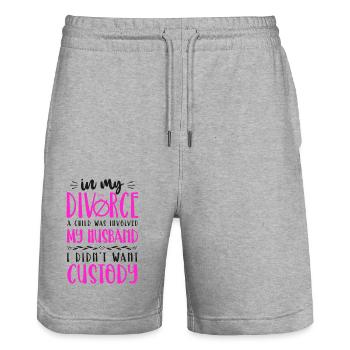 Happy Divorce Party In My Divorce - Stanley/Stella Trainer Unisex Organic Jogging Shorts - heather grey - Front - Nik (191cm) & Marisol (170cm)
