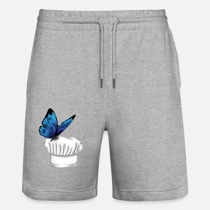 Butterfly Chef Chef's Hat - Stanley/Stella Trainer Unisex Organic Jogging Shorts - heather grey
