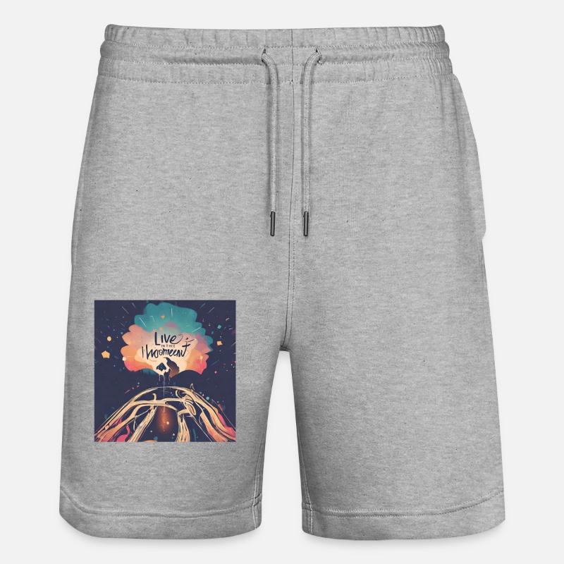 Vivez l’instant présent - Short de jogging bio TRAINER Stanley/Stella unisexe - gris chiné