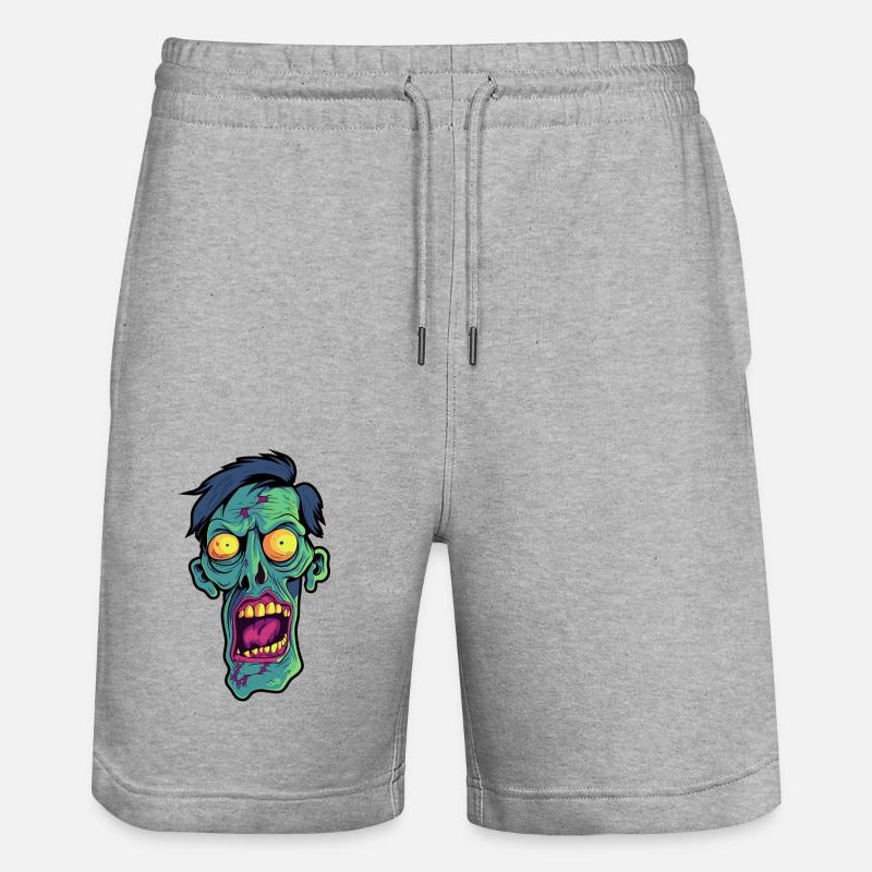 Tête de zombie maigre - Short de jogging bio TRAINER Stanley/Stella unisexe - gris chiné