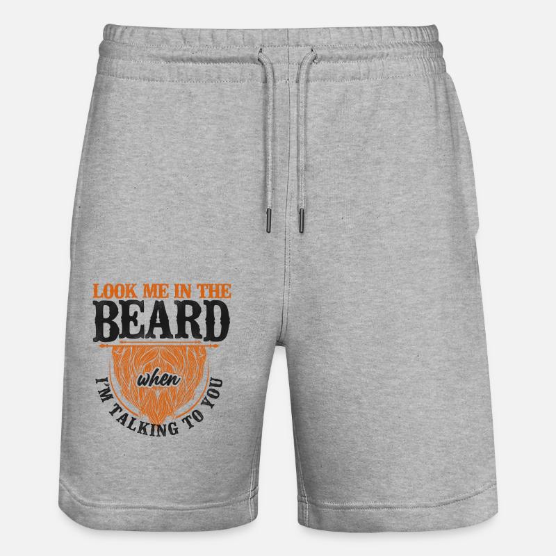 Beard Lover Bearded Man Ginger - Stanley/Stella Unisex Bio Joggingshorts Trainer  - Grau meliert