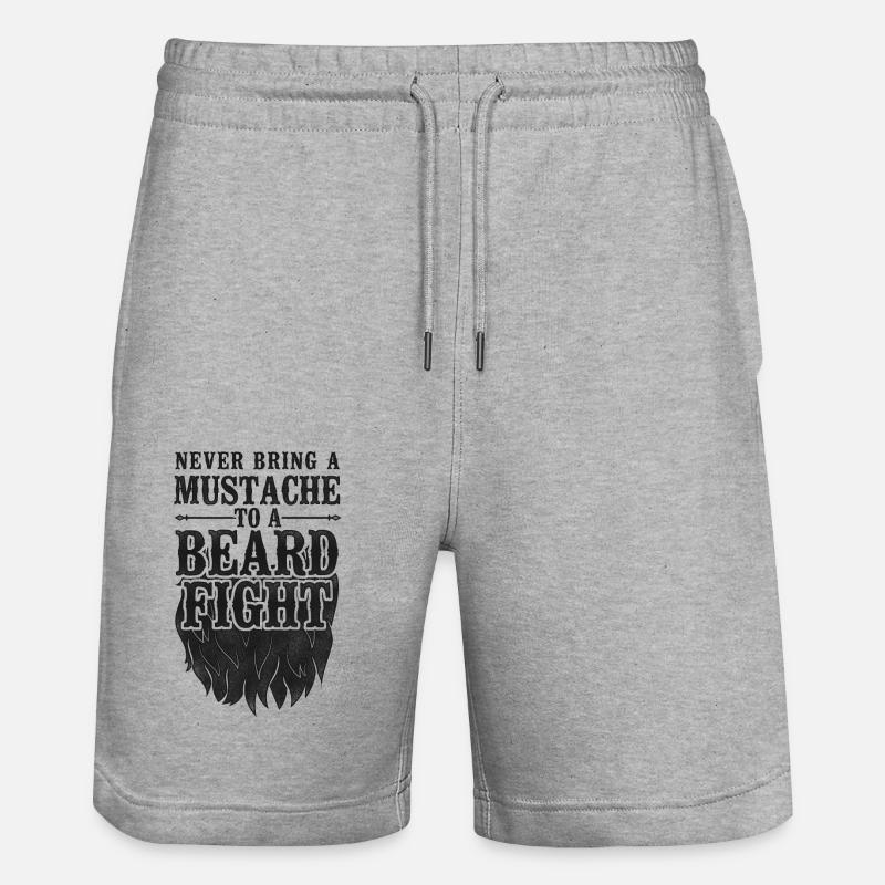 Beard Lover Bearded Man Never - Stanley/Stella Unisex Bio Joggingshorts Trainer  - Grau meliert