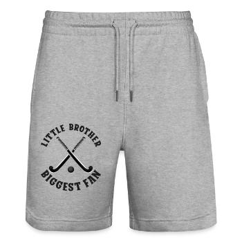 Field Hockey Little Brother - Stanley/Stella Trainer Unisex Organic Jogging Shorts - heather grey - Front - Nik (191cm) & Marisol (170cm)