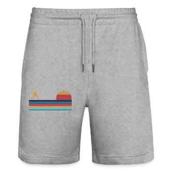 Hockey sur gazon Rétro Vintage - Short de jogging bio TRAINER Stanley/Stella unisexe - gris chiné - Devant - Nik (191cm) & Marisol (170cm)