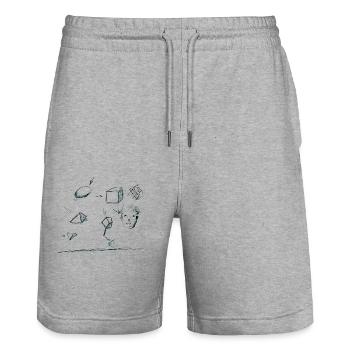 sketchbookpage 2 for white - Stanley/Stella Trainer Unisex Organic Jogging Shorts - heather grey - Front - Nik (191cm) & Marisol (170cm)