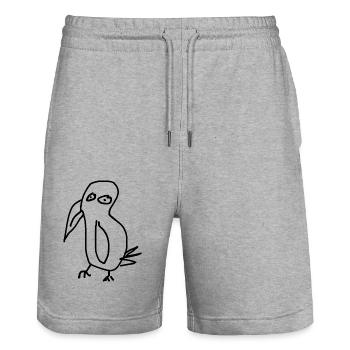 Papagei - Stanley/Stella Unisex Bio Joggingshorts Trainer  - Grau meliert - Vorne - Nik (191cm) & Marisol (170cm)